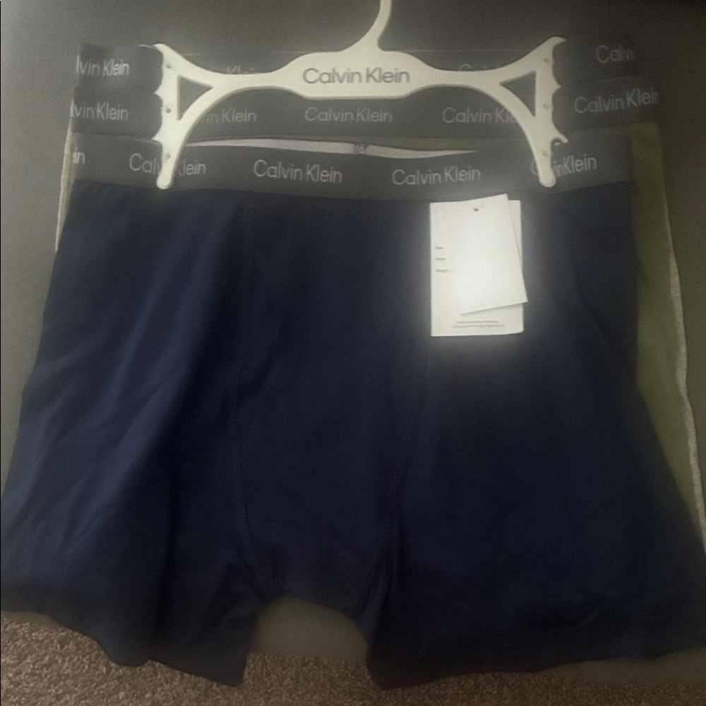 Calvin Klein Navy Stretch Boxer Briefs with Logo Teens size XL (16-18) cotton